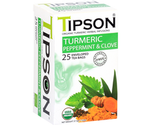 Load image into Gallery viewer, Organic Turmeric Peppermint & Clove - 25 Enveloped Tea Bags