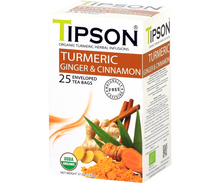Load image into Gallery viewer, Organic Turmeric Ginger & Cinnamon - 25 Enveloped Tea Bags