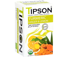 Load image into Gallery viewer, Organic Turmeric Ginger & Lemon - 25 Enveloped Tea Bags
