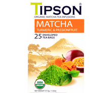 Load image into Gallery viewer, Organic Matcha Turmeric & Passionfruit - 25 Enveloped Tea Bags