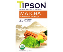 Load image into Gallery viewer, Organic Matcha Cinnamon & Ginger - 25 Enveloped Tea Bags
