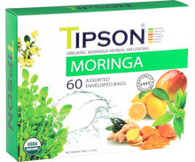 Load image into Gallery viewer, Tipson Organic Moringa Assorted - 60 Enveloped Tea Bags