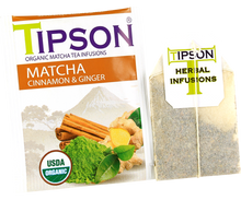 Load image into Gallery viewer, Organic Matcha Cinnamon & Ginger - 25 Enveloped Tea Bags