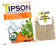 Load image into Gallery viewer, Organic Moringa & Turmeric - 25 Enveloped Tea Bags