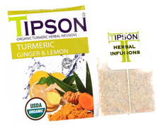 Load image into Gallery viewer, Organic Turmeric Ginger & Lemon - 25 Enveloped Tea Bags
