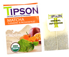 Load image into Gallery viewer, Organic Matcha Turmeric & Passionfruit - 25 Enveloped Tea Bags
